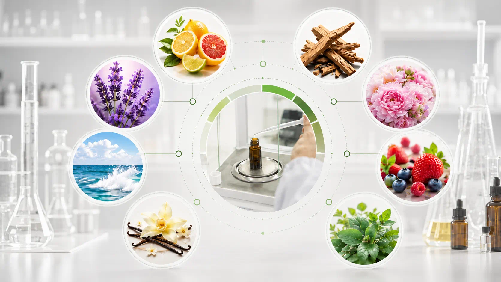 custom air freshener scent options including new car, ocean, and sandalwood fragrances