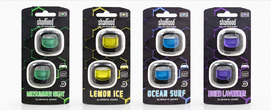 carded retail packaging for vent clip air fresheners with multi-pack options