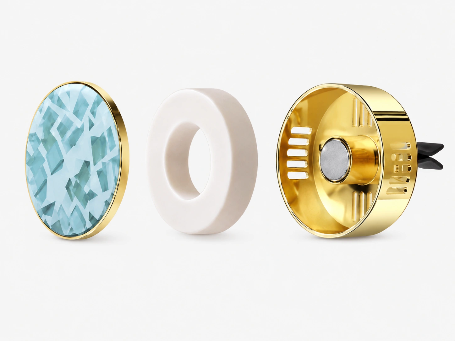 Premium round metal scented insert vent clip air freshener