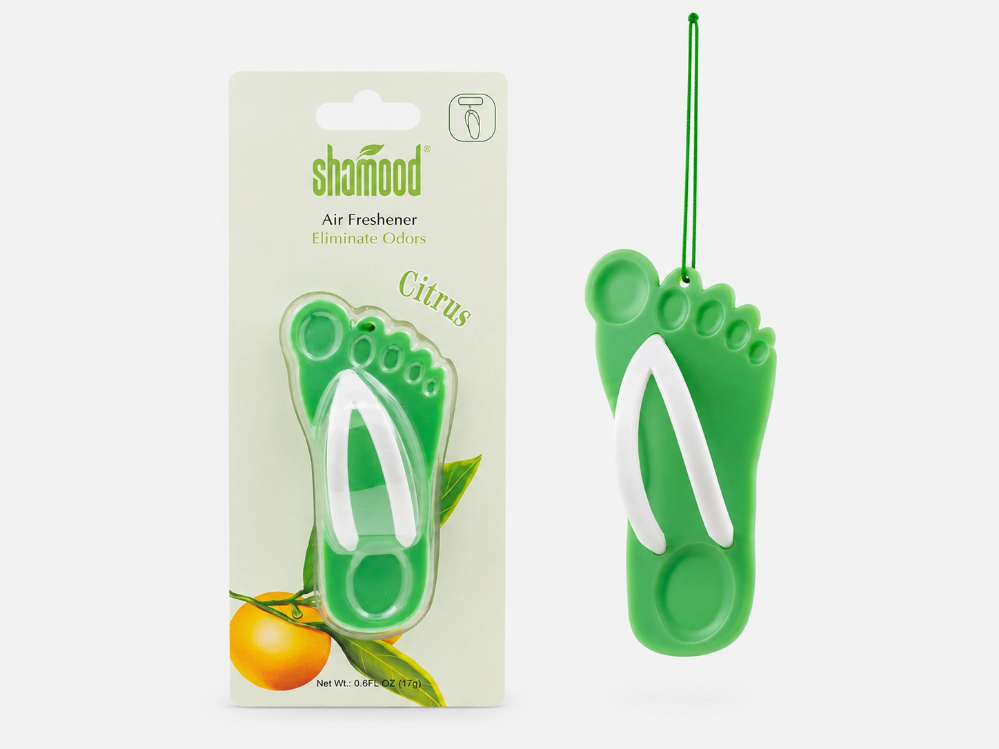 - Slipper molded air freshener in Citrus scent