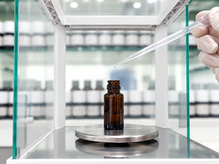 Deodorizing formulation compatibility testing with pipette and sample bottle