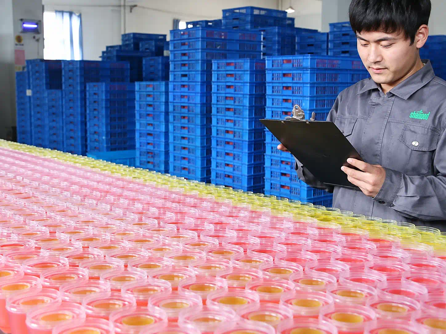 Gel air freshener production quality inspection during manufacturing